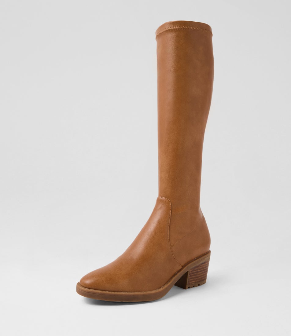 Langsat Tan Stretch Knee High Boots
