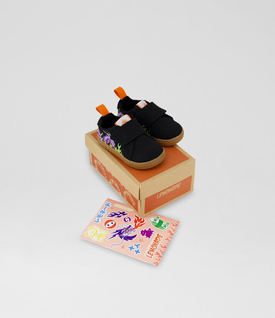 Tallow Dragon Flame Infant Onyx Canvas Sneakers