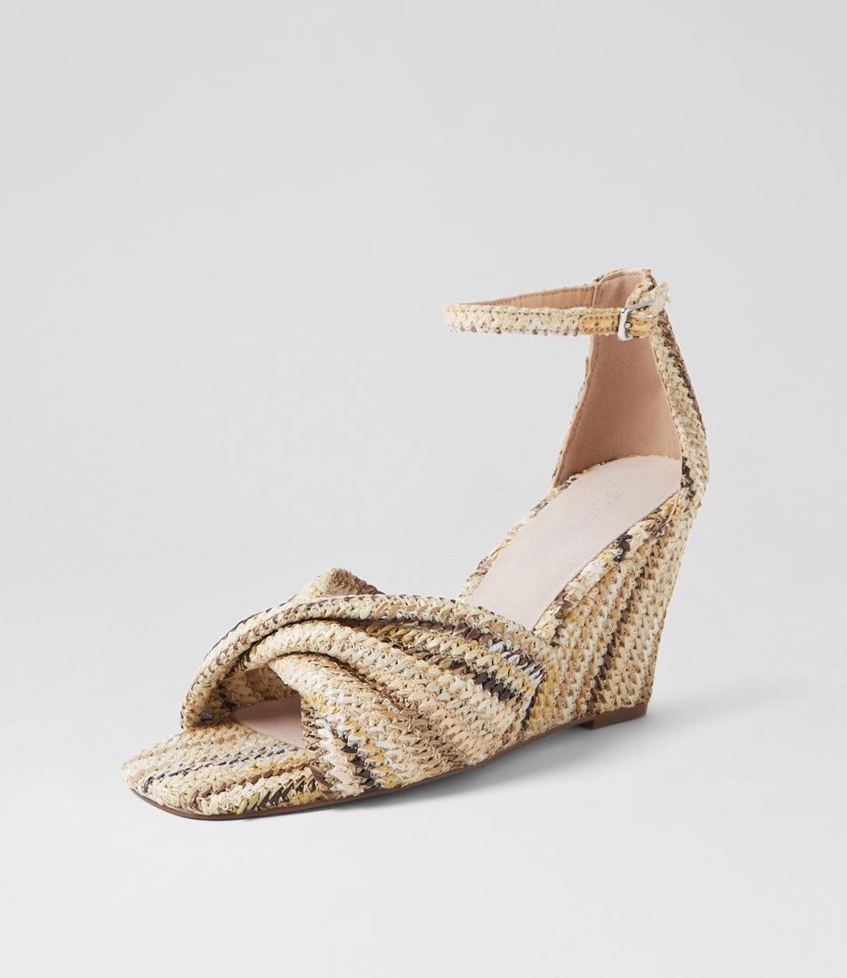 Kotio Natural Multi Synthetic Raffia Sandals