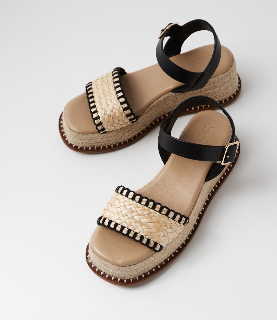 Velice Black Leather Sandals