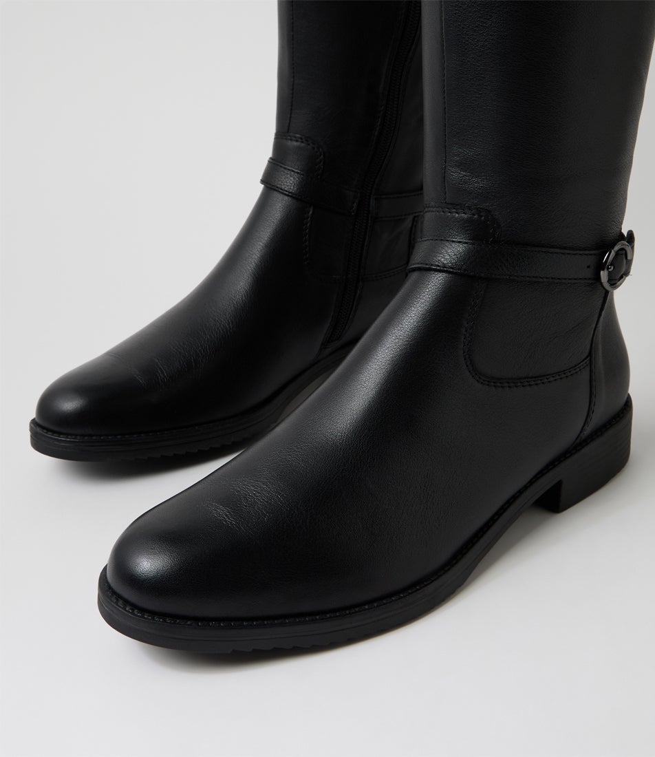 Camilas Black Leather Knee High Boots