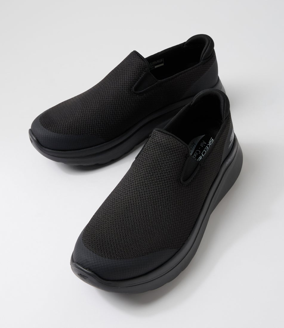 Go Walk Arch Fit Njoy Black Mesh Sneakers