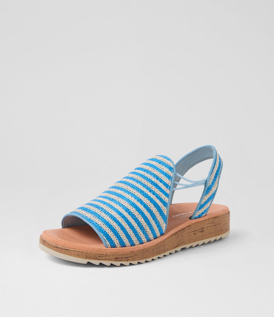 Oarliss Blue Stripe Fabric Sandals