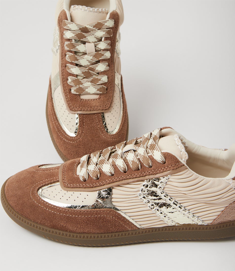 Generous Taupe Mix Leather Sneakers