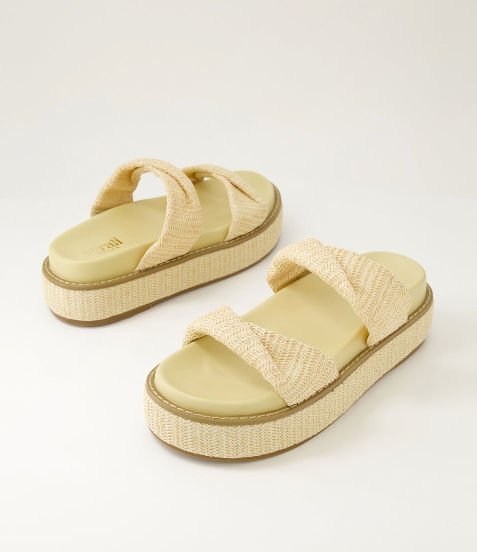 Rue Natural Raffia Slides