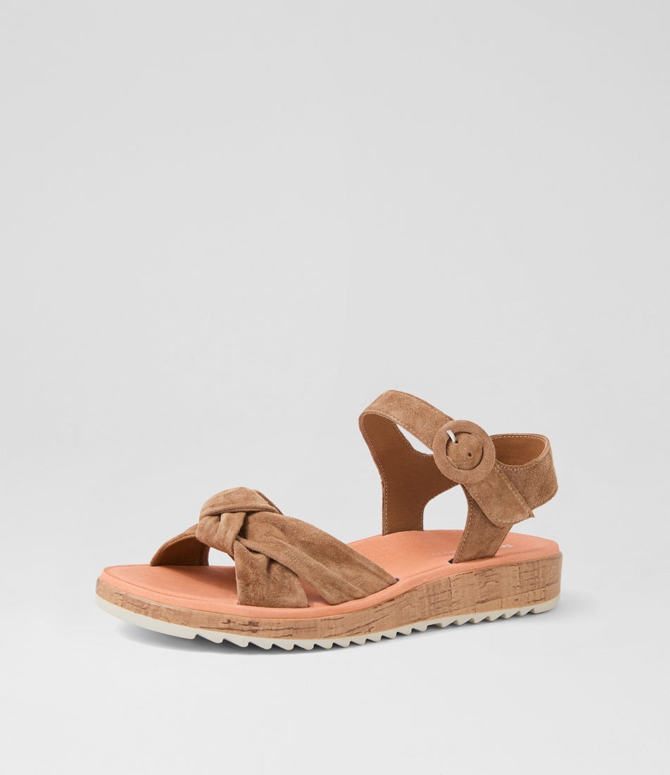 Ohiosy Light Choc Almond Suede Sandals