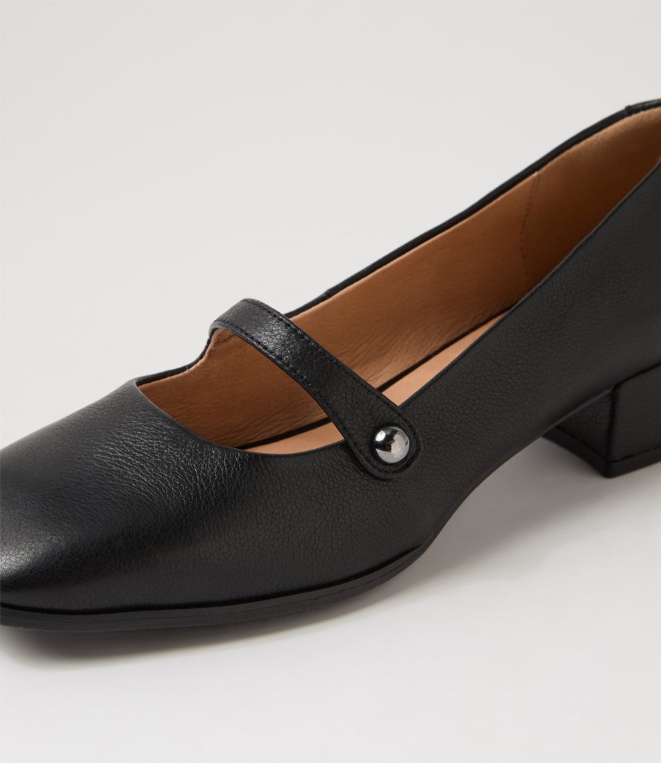 Teacher Black Leather Heels