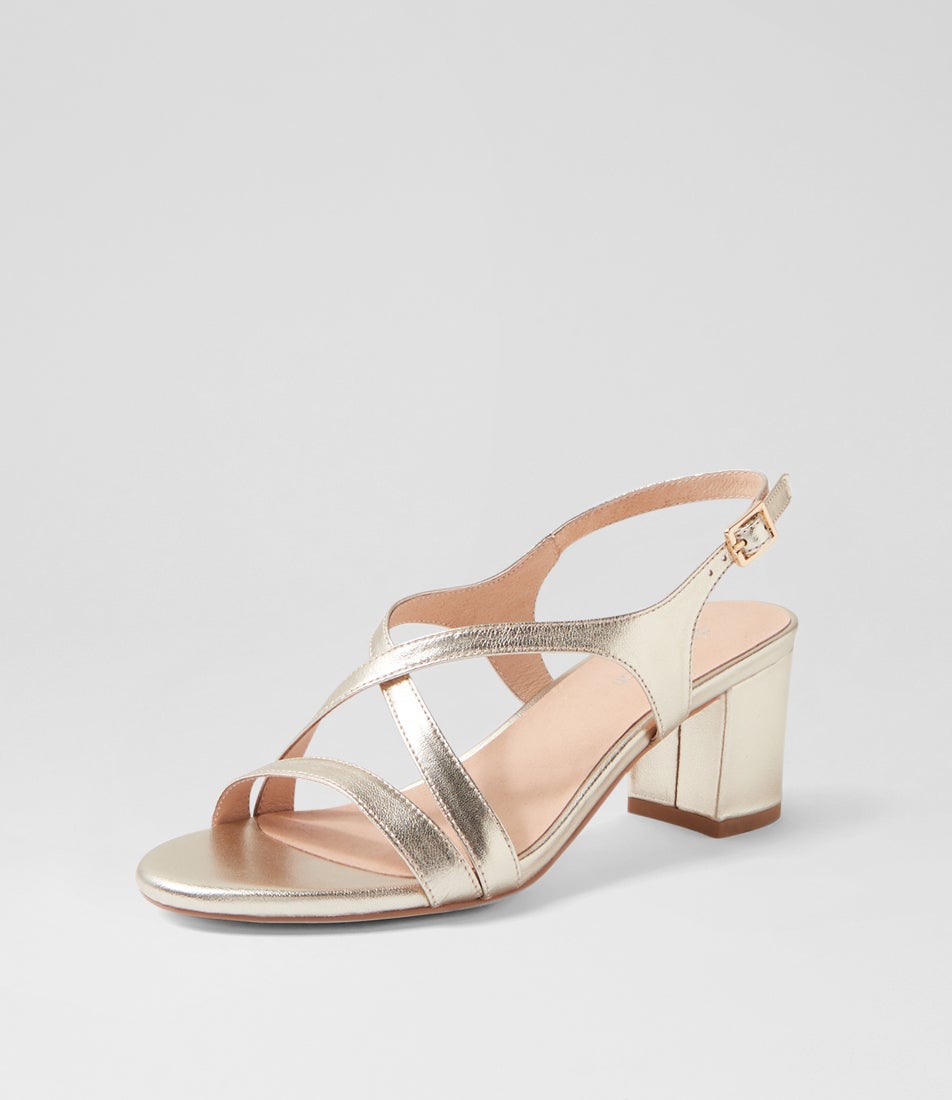 Geness Gold Leather Sandals