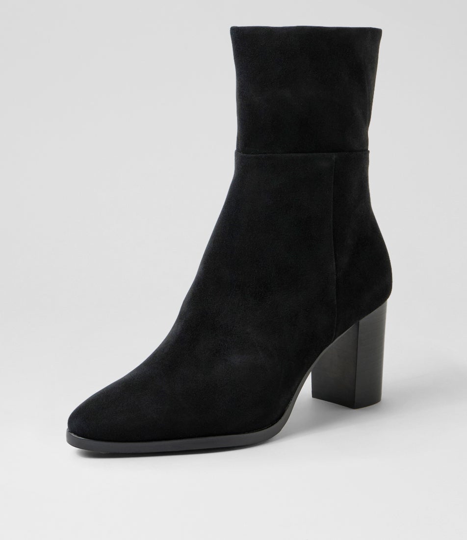 Ankit Black Suede Ankle Boots