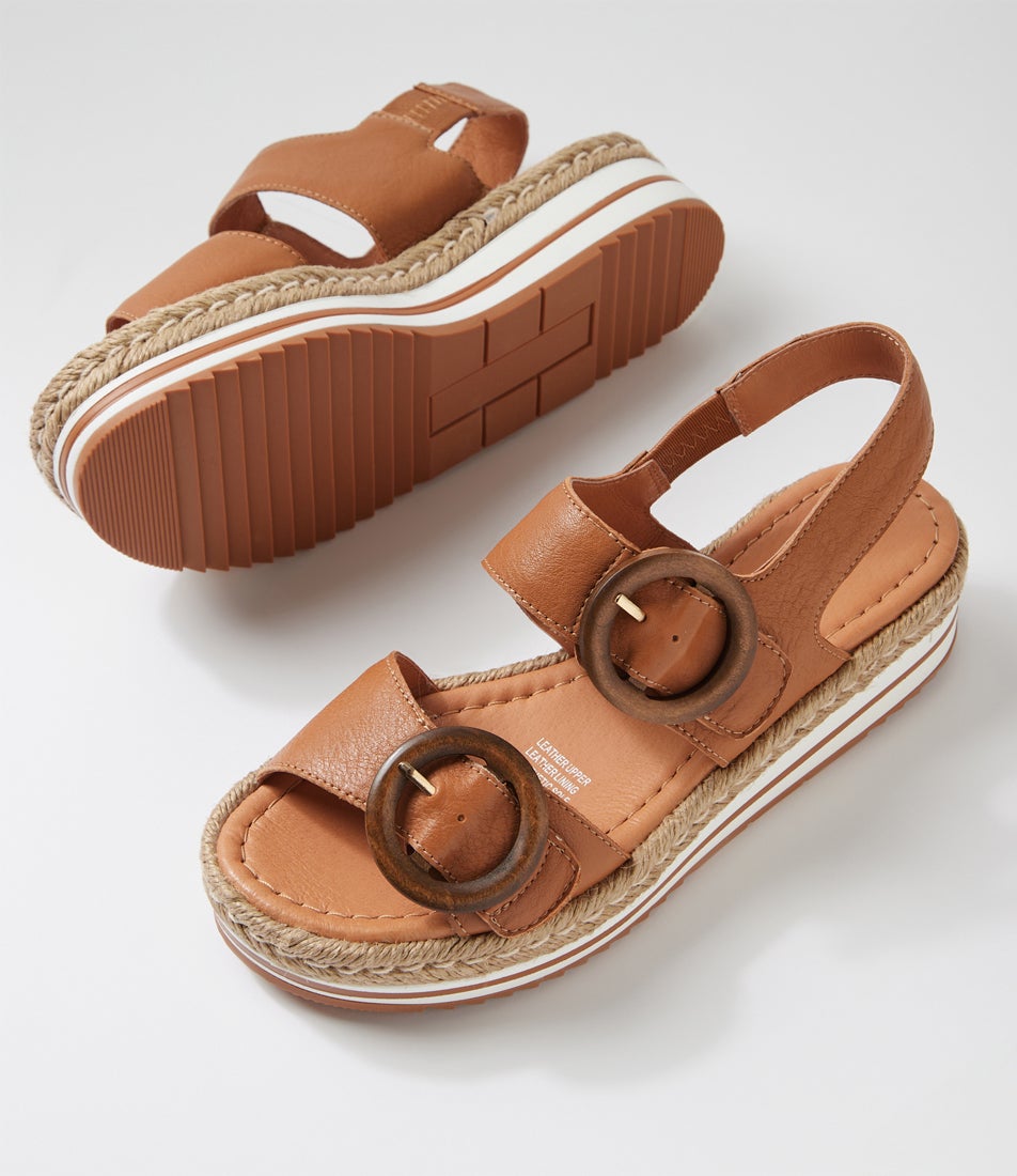 Aswell Dark Tan Leather Sandals