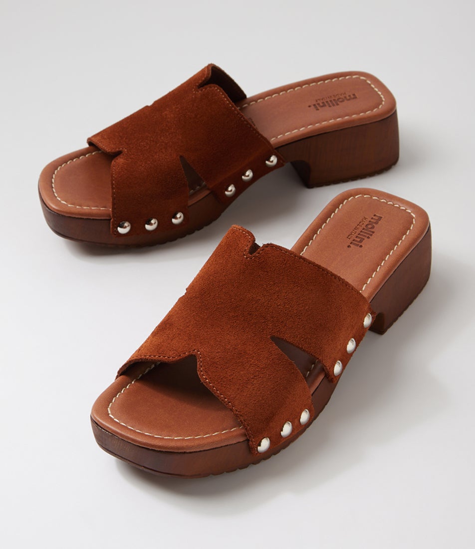 Cranberri Brown Suede Clogs