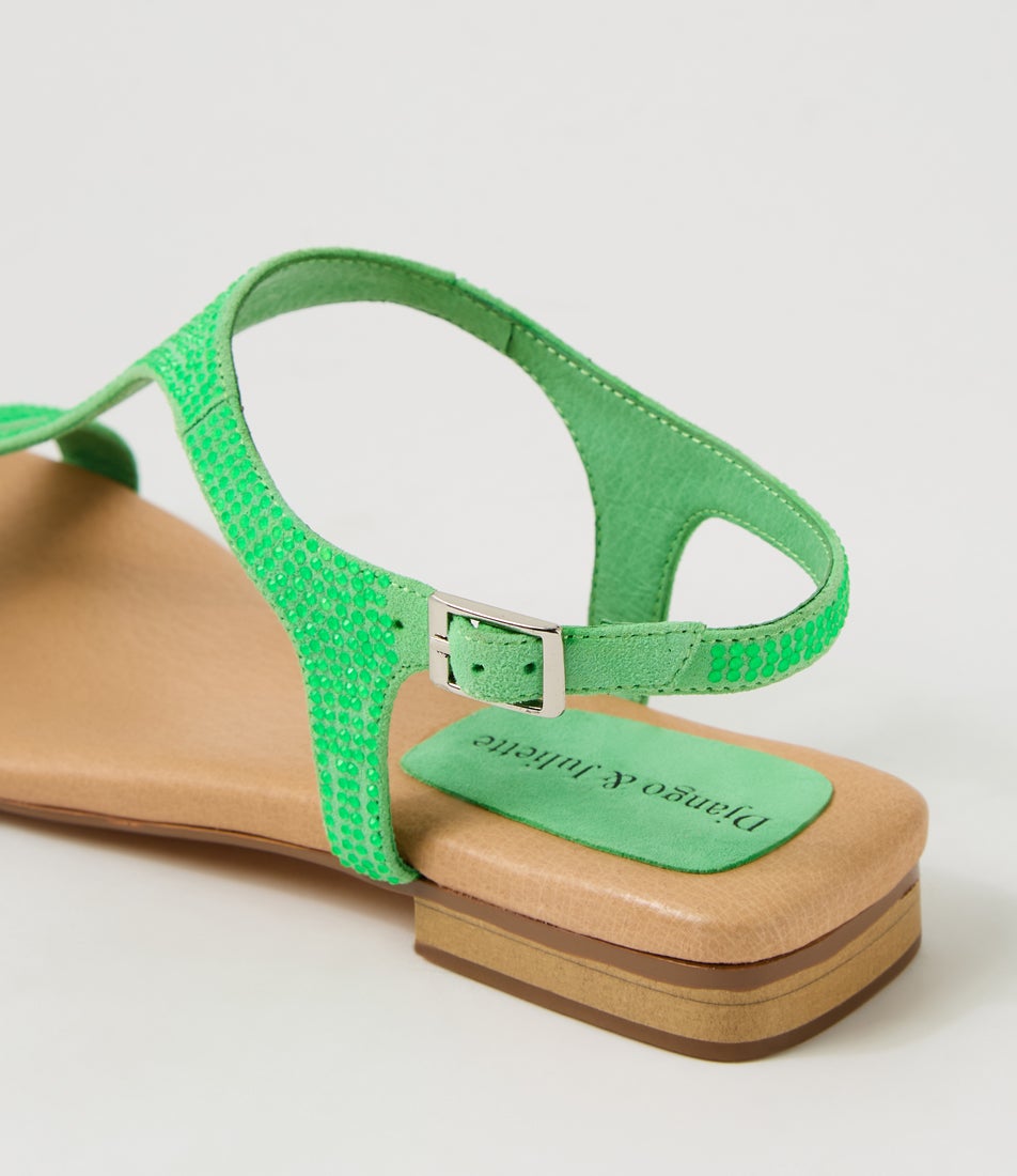 Parah Lime Suede Sandals
