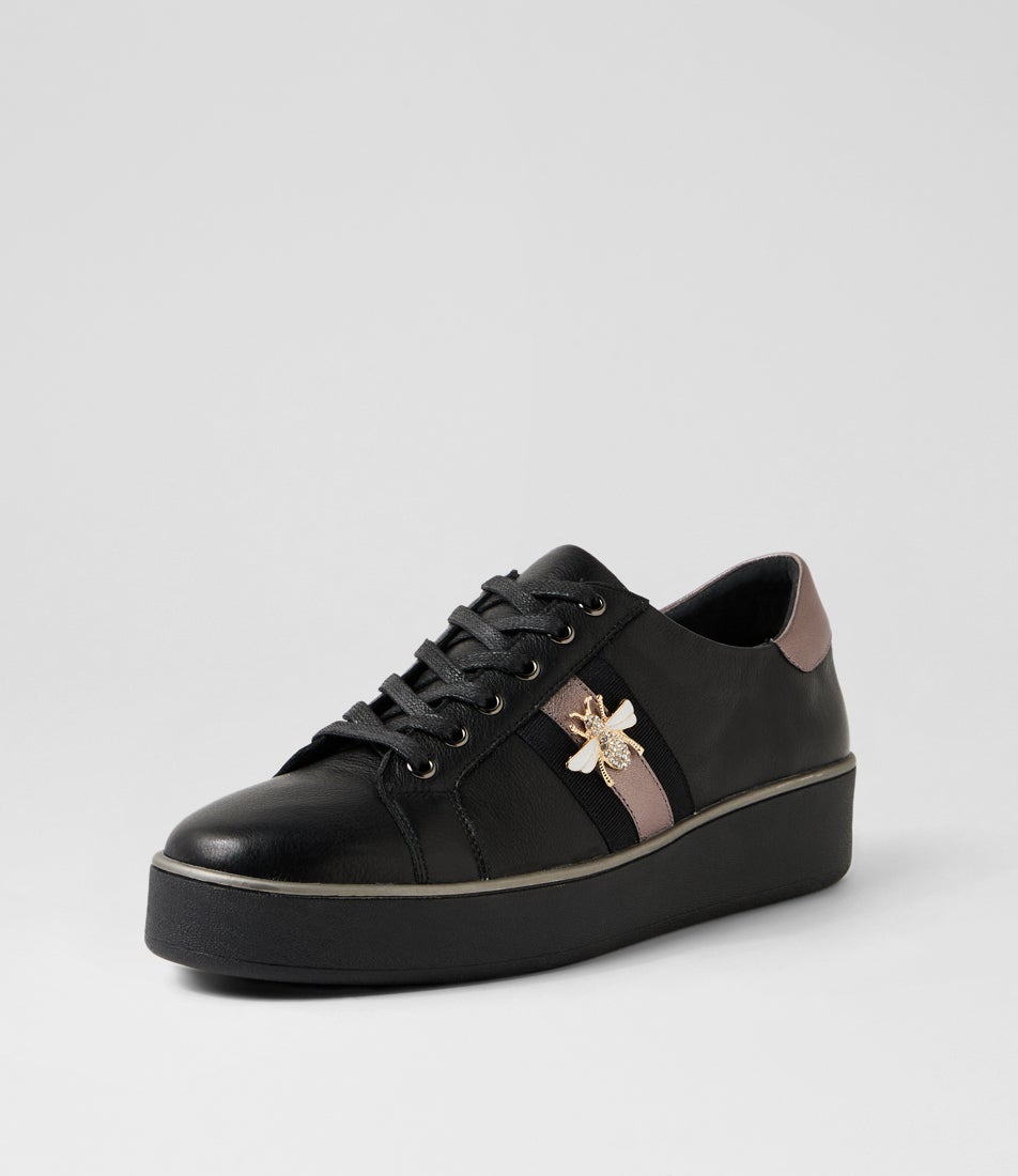 Zobuck W Black Pewter Leather Sneakers Zobuck W Black Pewter Leather Sneakers