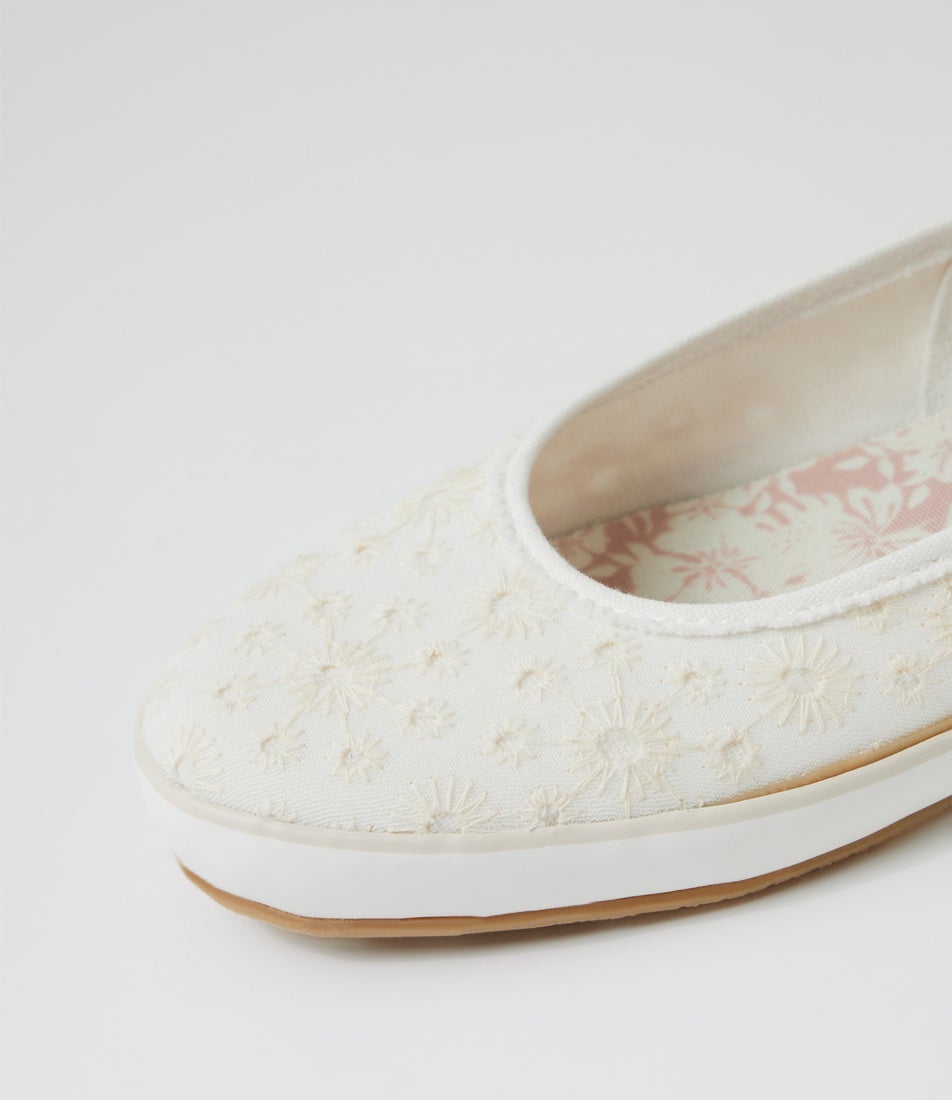 Ez Does It White Fabric Sneakers