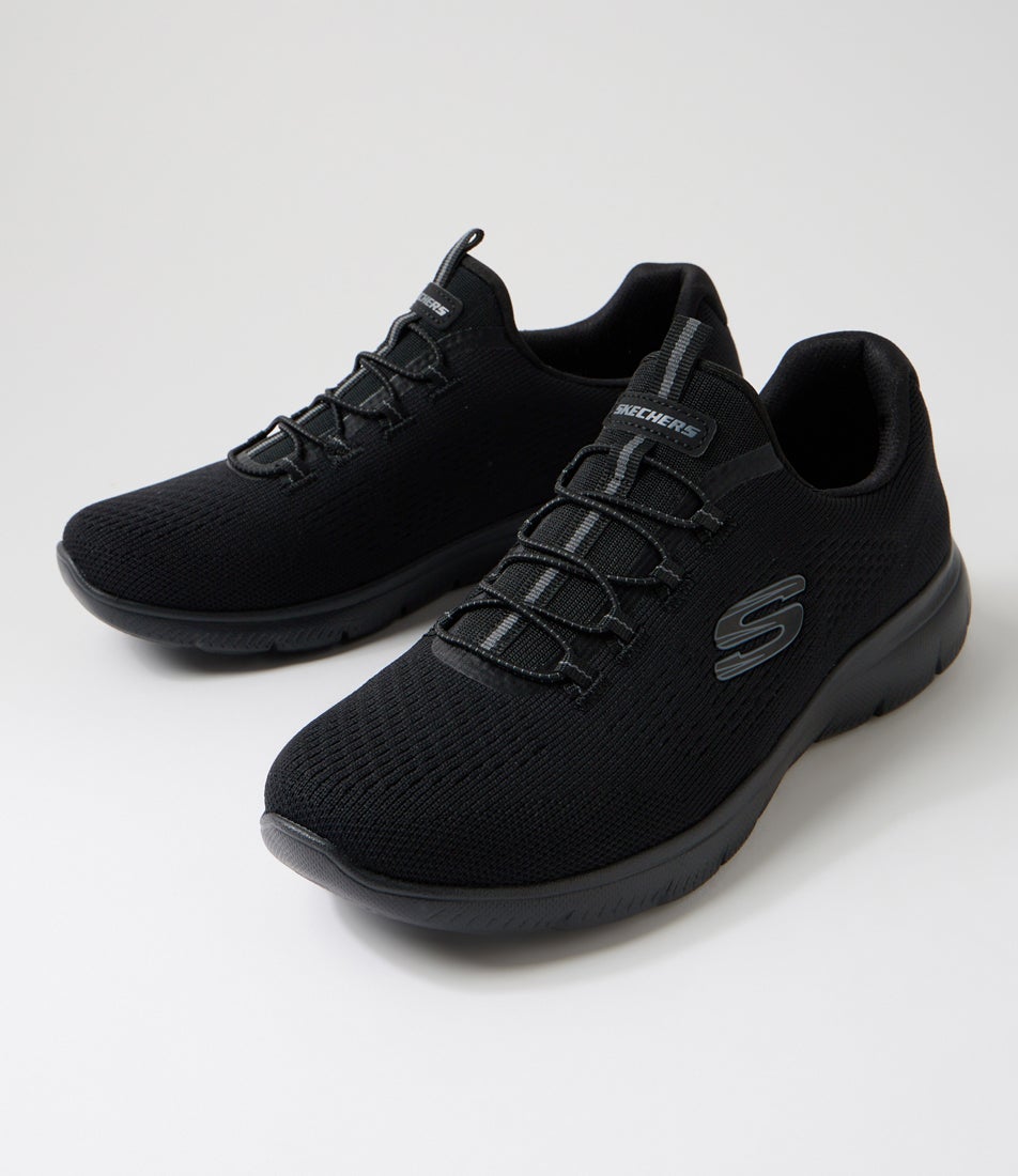 Summits Black Mesh Sneakers