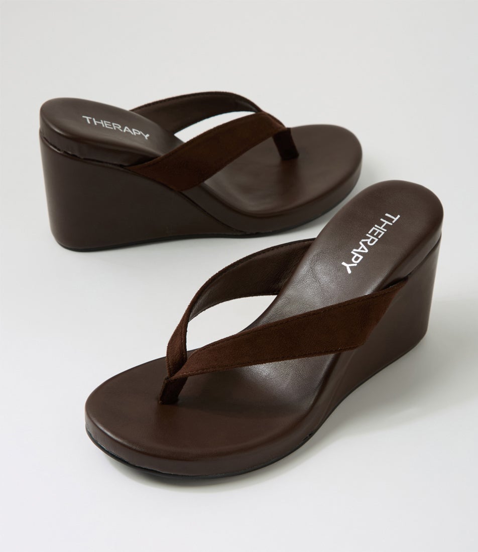 Ren Chocolate Microsuede Sandals