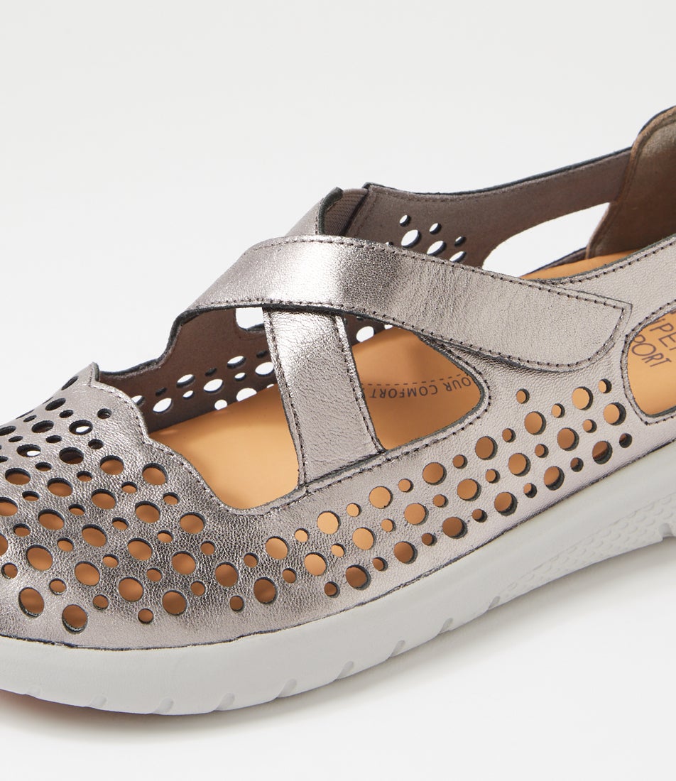 Sachet Xf Pewter Leather Flat Shoes