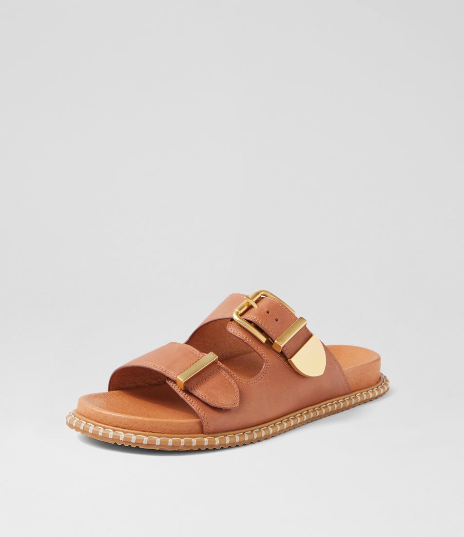 Iyami W Tan Leather Sandals