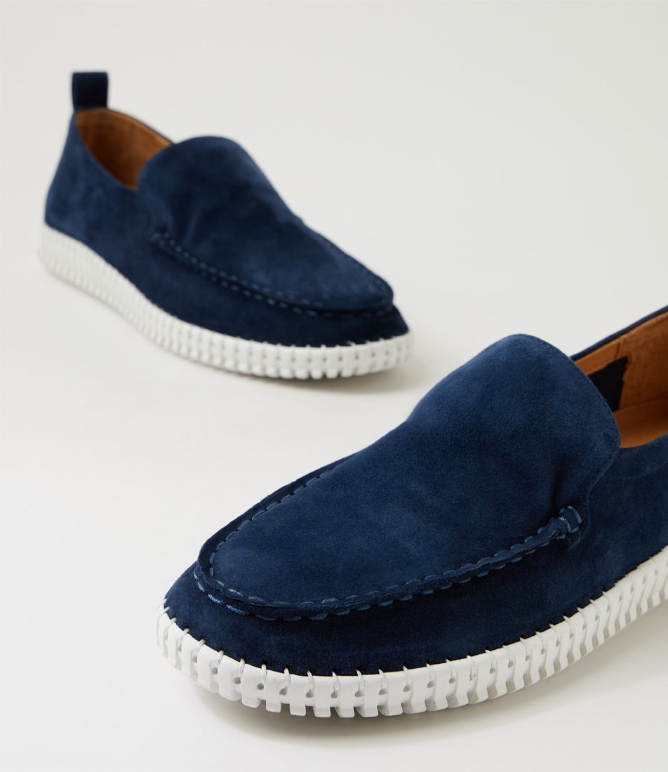 Jacko Navy Suede Loafers