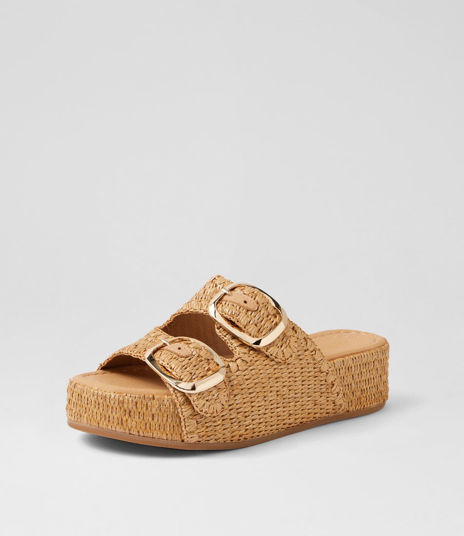Zollan Natural Synthetic Raffia Sandals