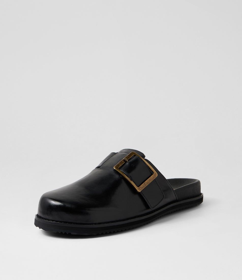 Zilten Black Leather Mules
