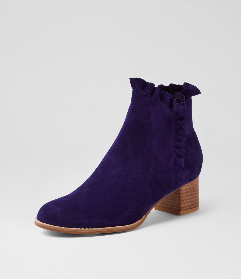 Yebby Purple Suede Ankle Boots