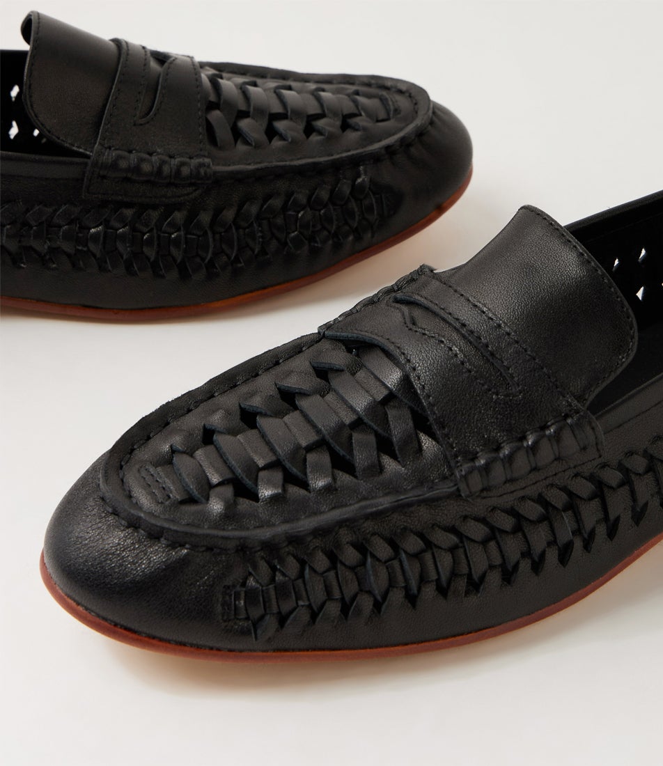 Testkas Black Natural Leather Loafers