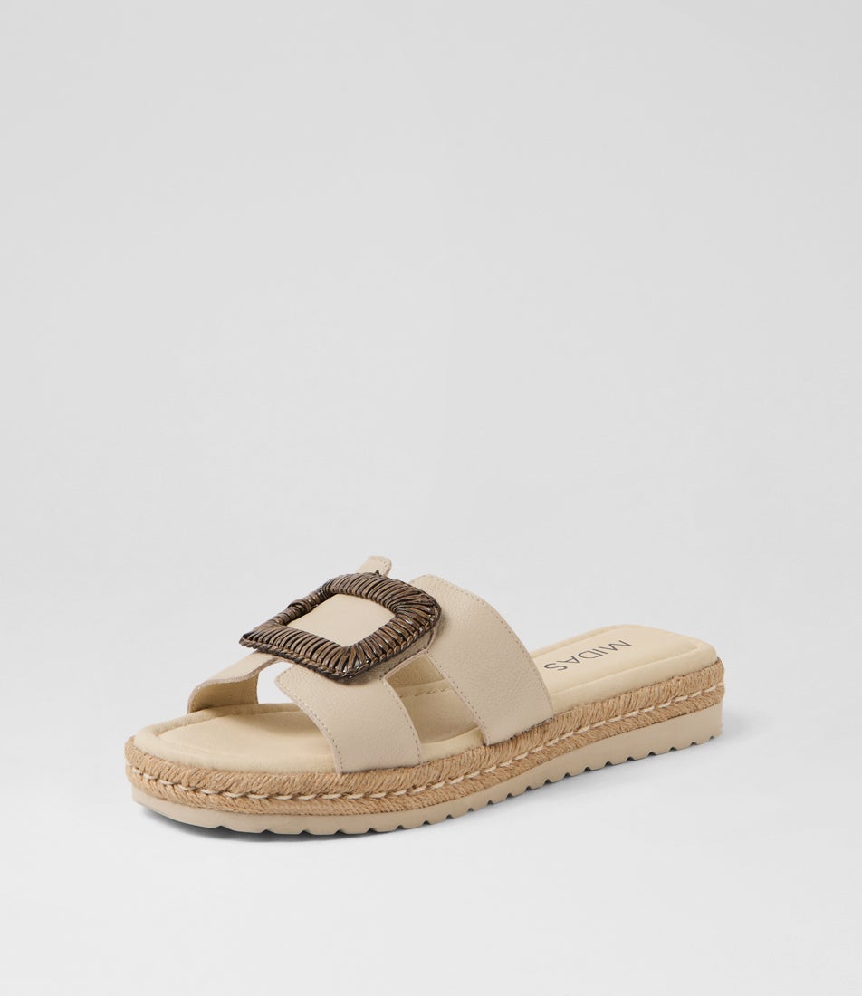 Sati Almond Leather Sandals