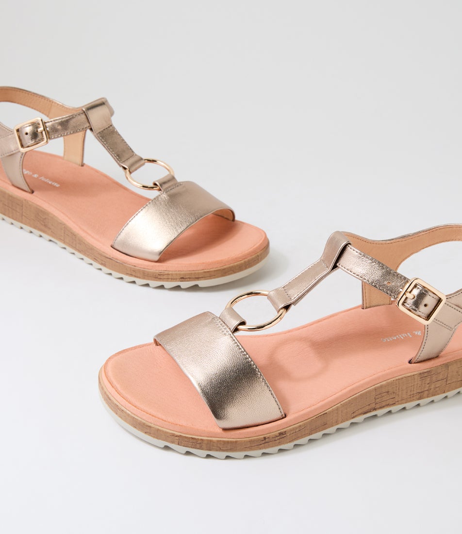 Onights Champagne Almond Leather Sandals
