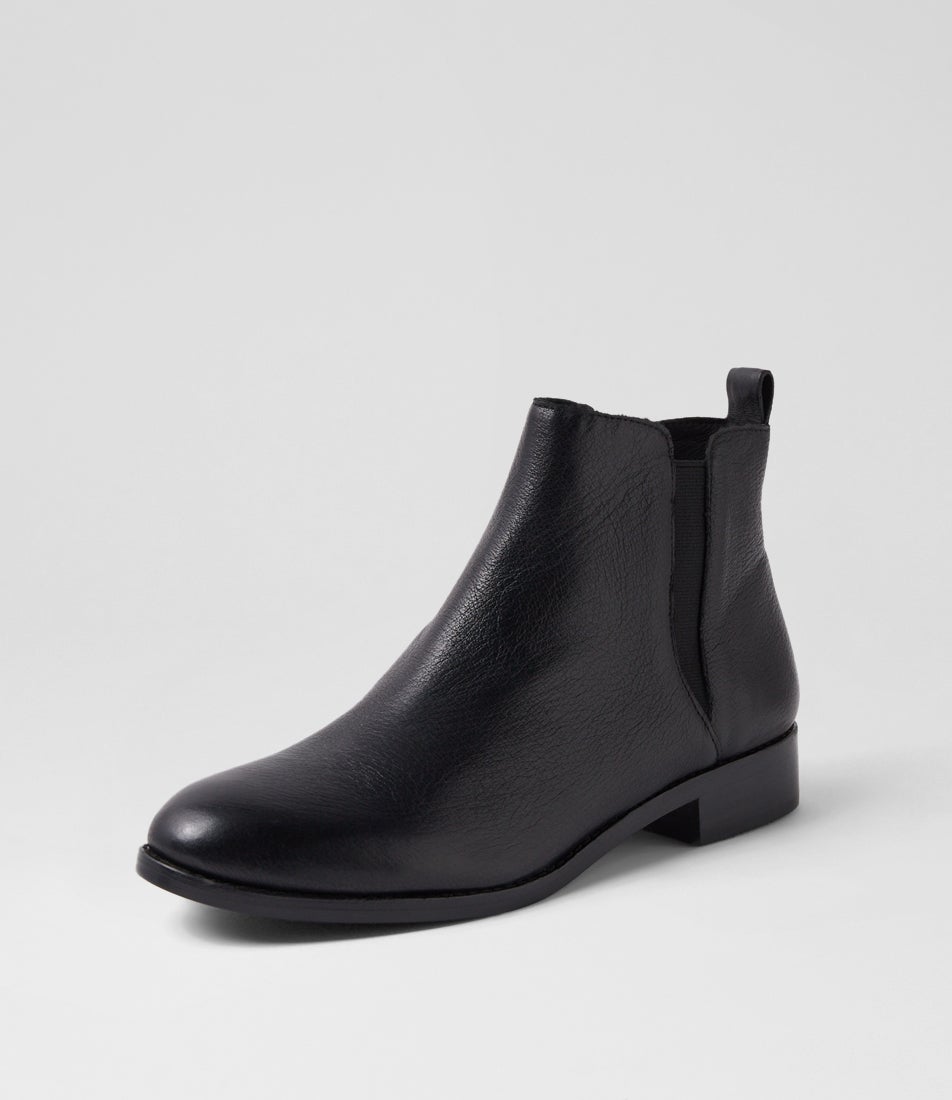 Nakta Black Leather Ankle Boots