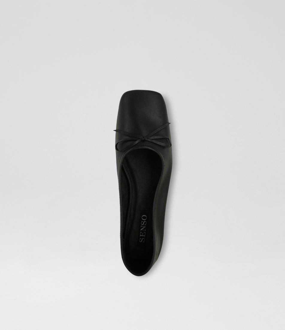 Becca V Ebony Leather Ballet Flats