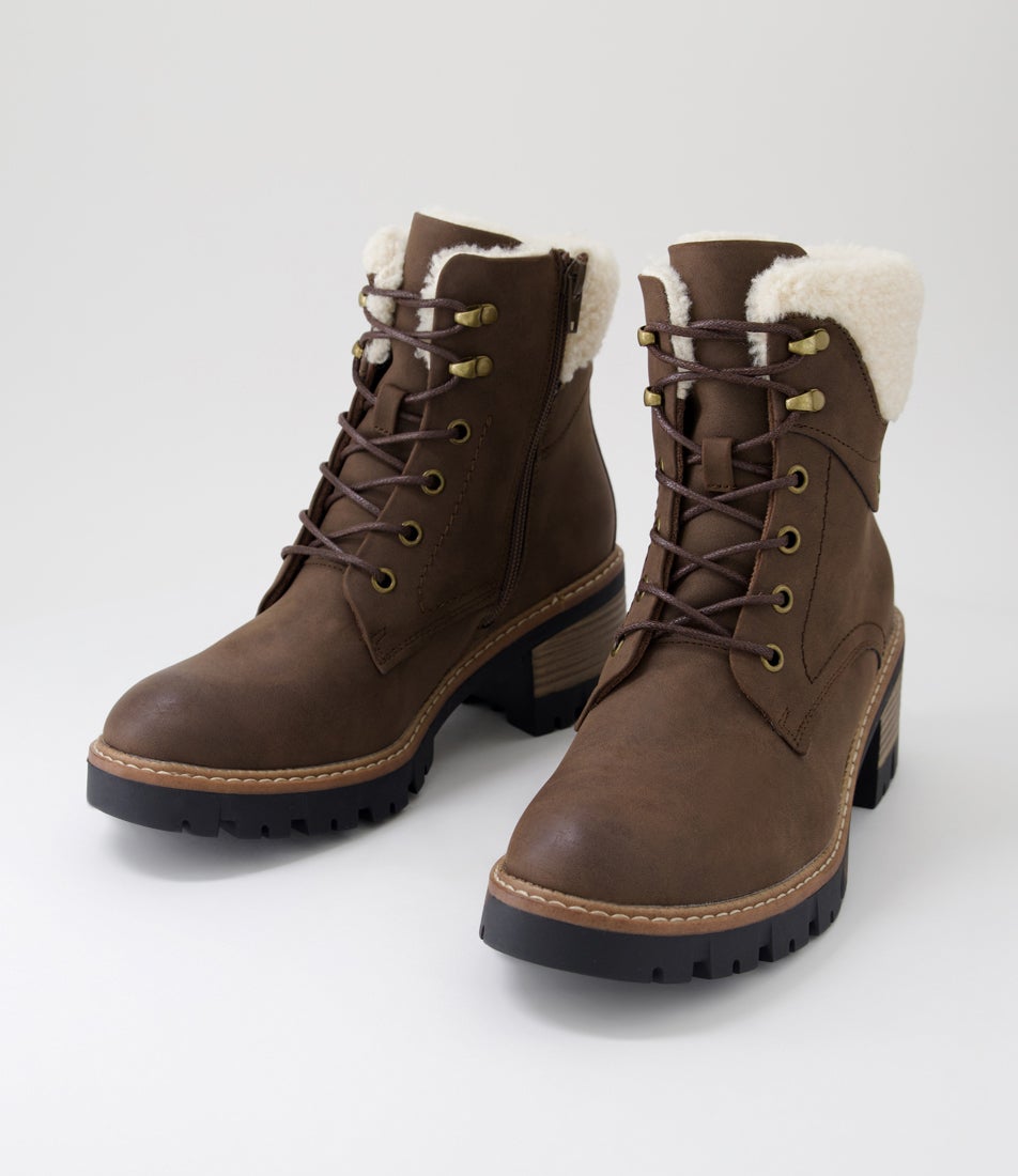 Gaspish Choc Nubuck Pu Ankle Boots