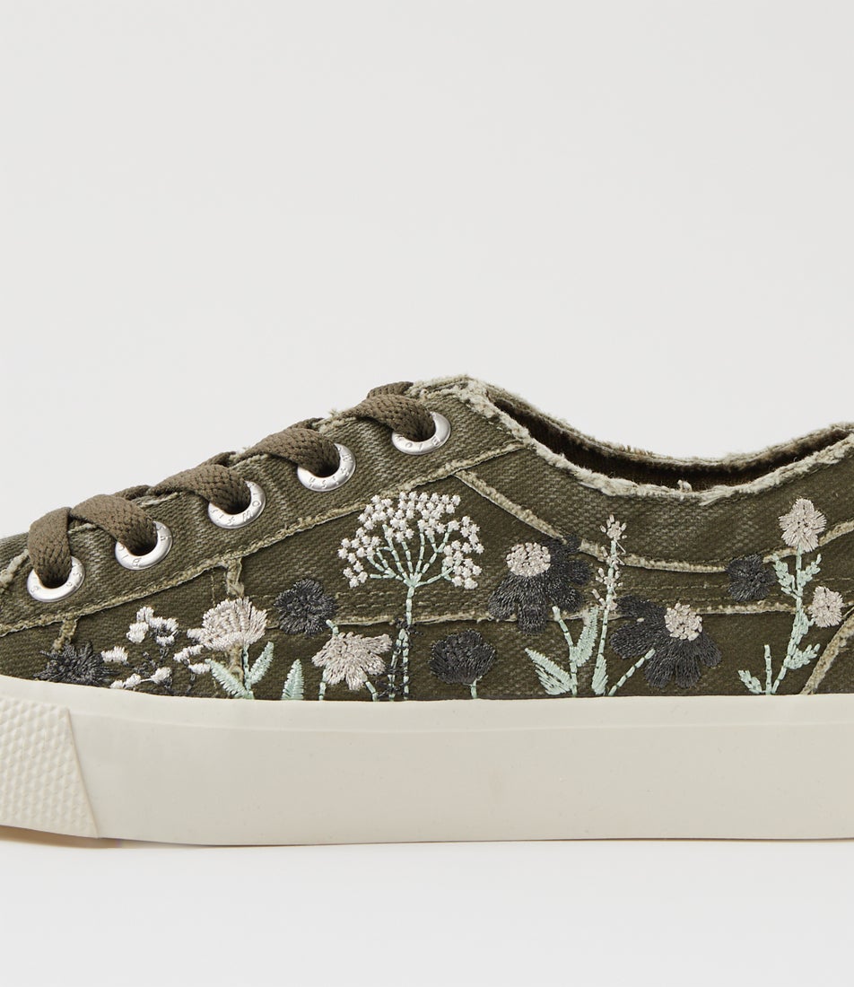 Vivid Olive Canvas Sneakers