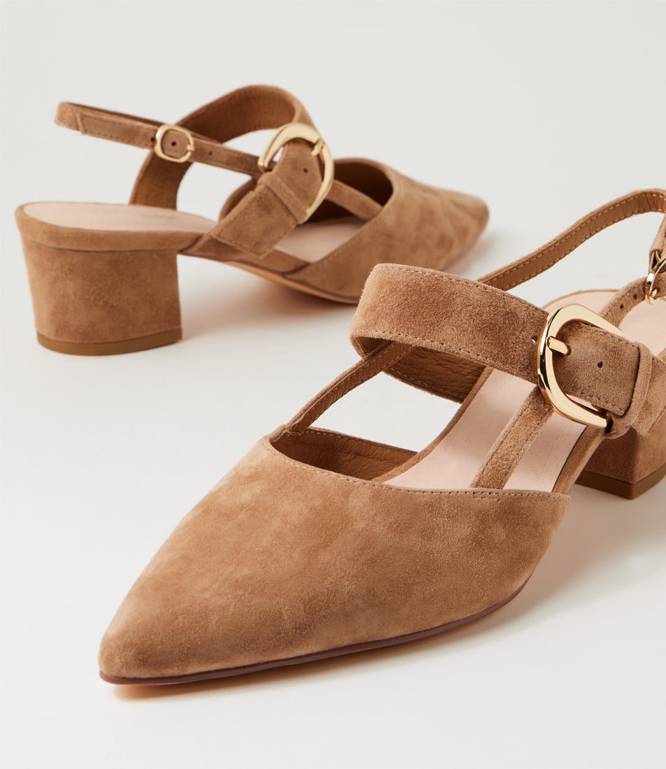 Asten Light Choc Suede Heels