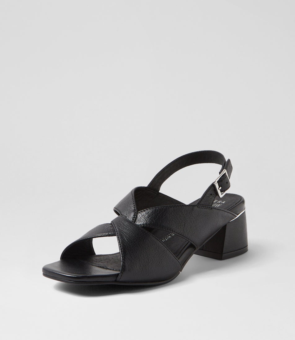 Carlen W Black Leather Sandals