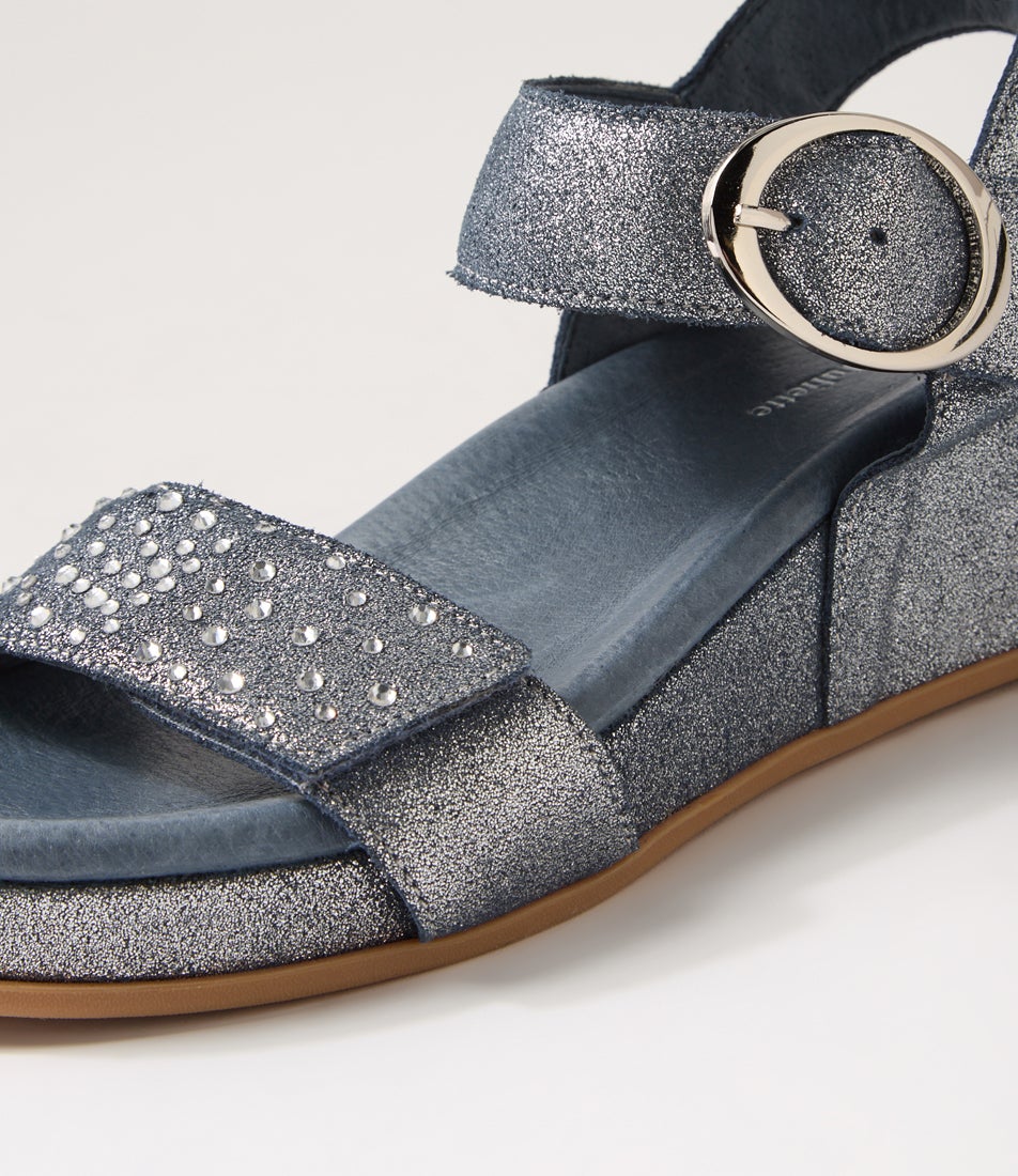 Farrin Denim Leather Sandals