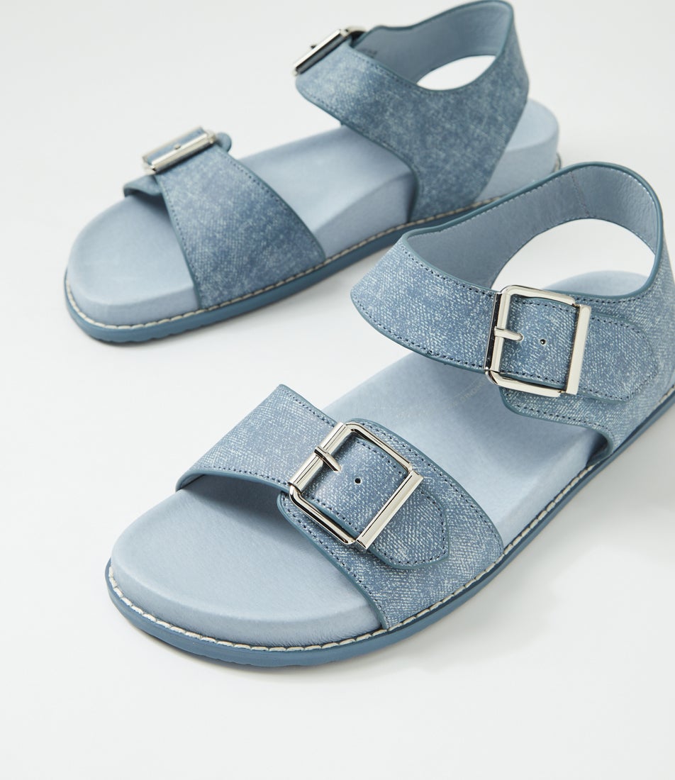 Hastice W Blue Denim Leather Sandals