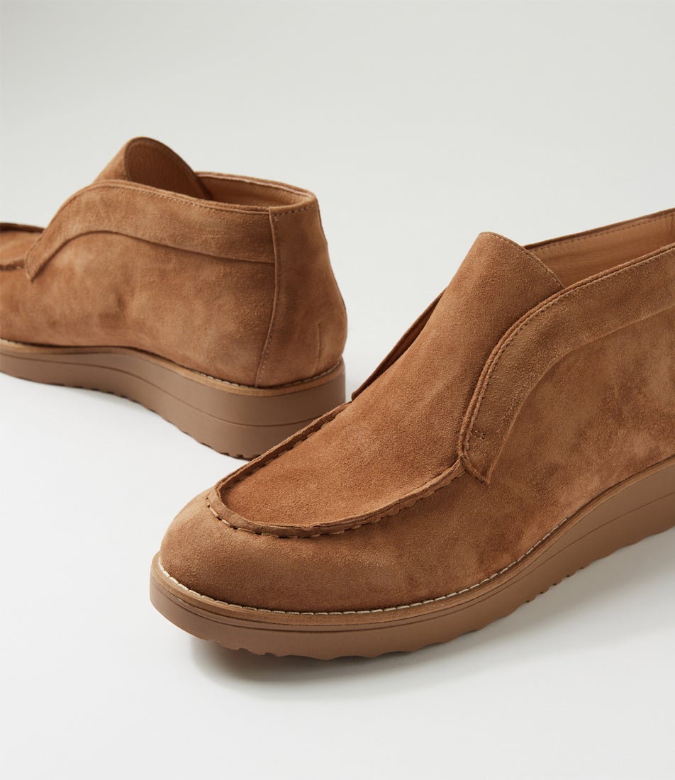 Onott Light Choc Suede Ankle Boots
