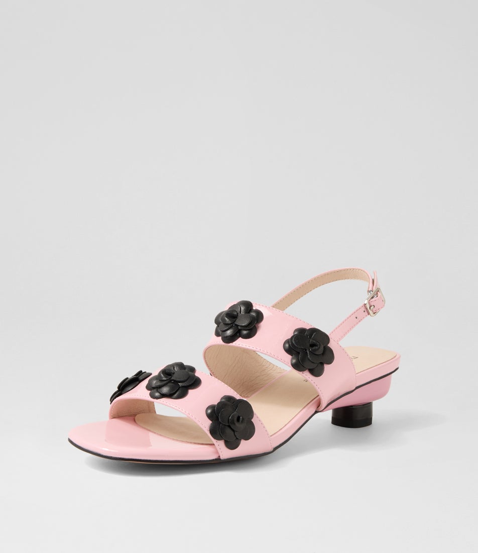 Veronka Bubblegum Black Patent Leather Sandals