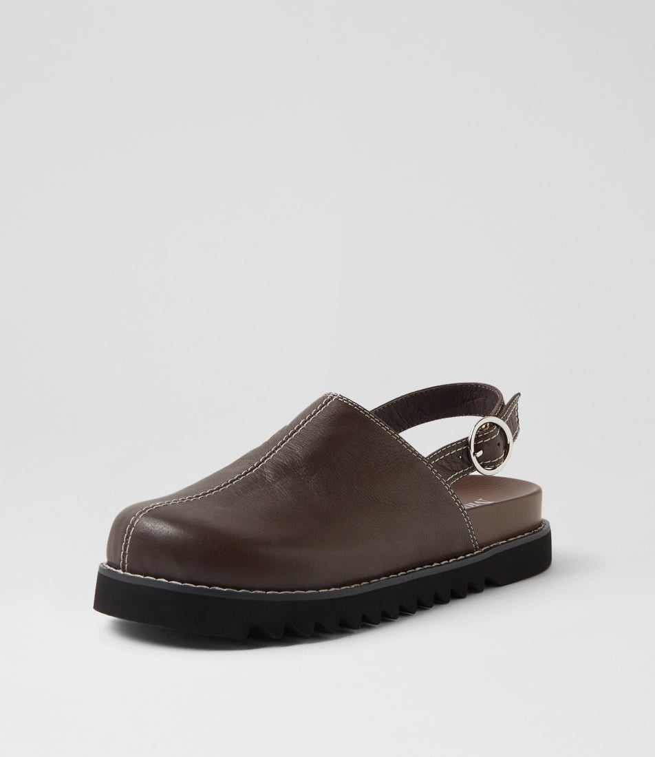 Mykla Choc Leather Flat Shoes