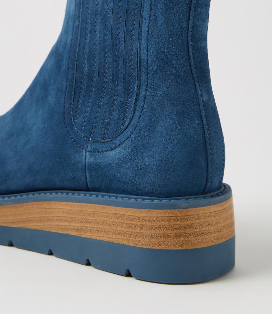 Tomkins Light Navy Nat Suede Chelsea Boots