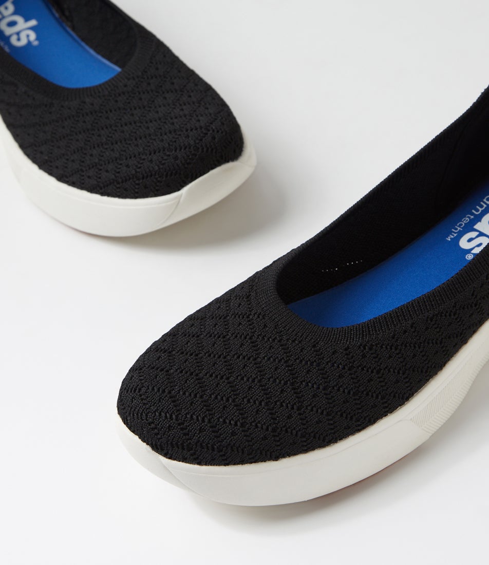 Blisswalk Skimmer Black Fabric Ballet Flats