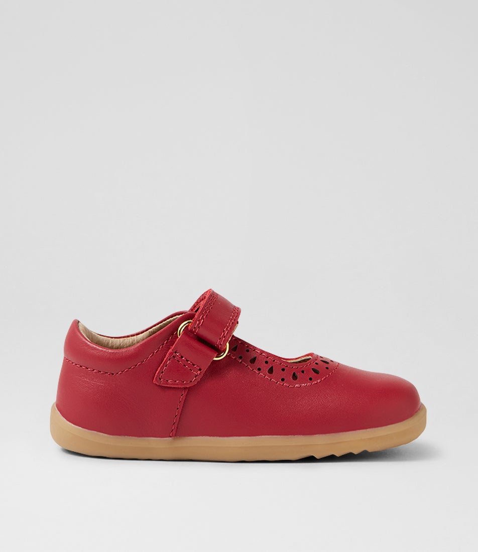 Su Lola Tibitan Red Leather Flat Shoes
