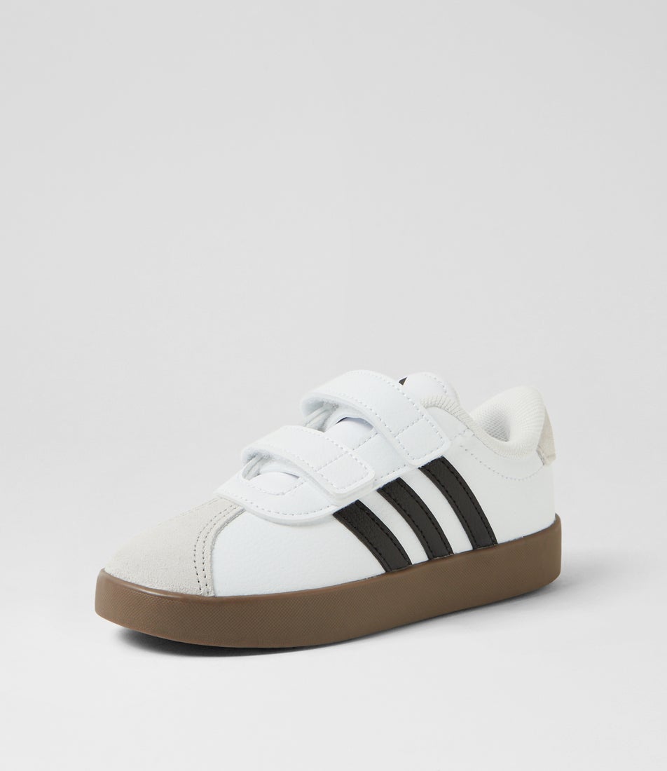 Vl Court 3 Cf I Toddler White Black Grey One Suede Sneakers