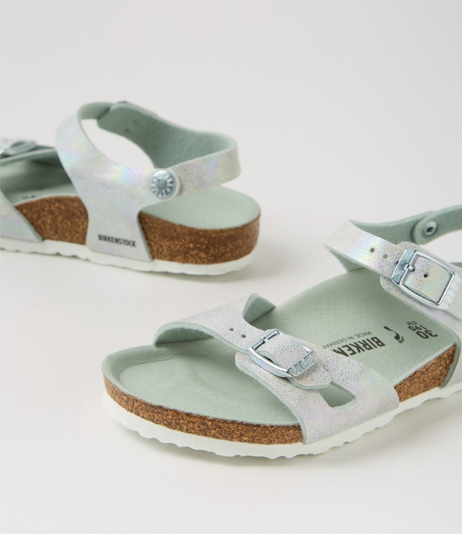 Rio Kids Jnr Iridescent Matcha Microfibre Slides