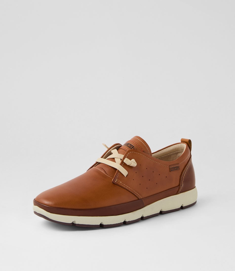 Fuencarral 66 Brandy Leather Lace Up Flats
