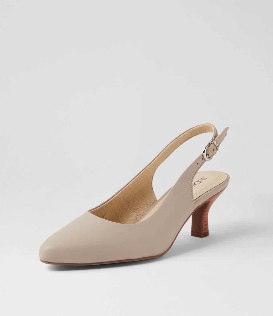 Coria Oatmilk Natural Leather Heels