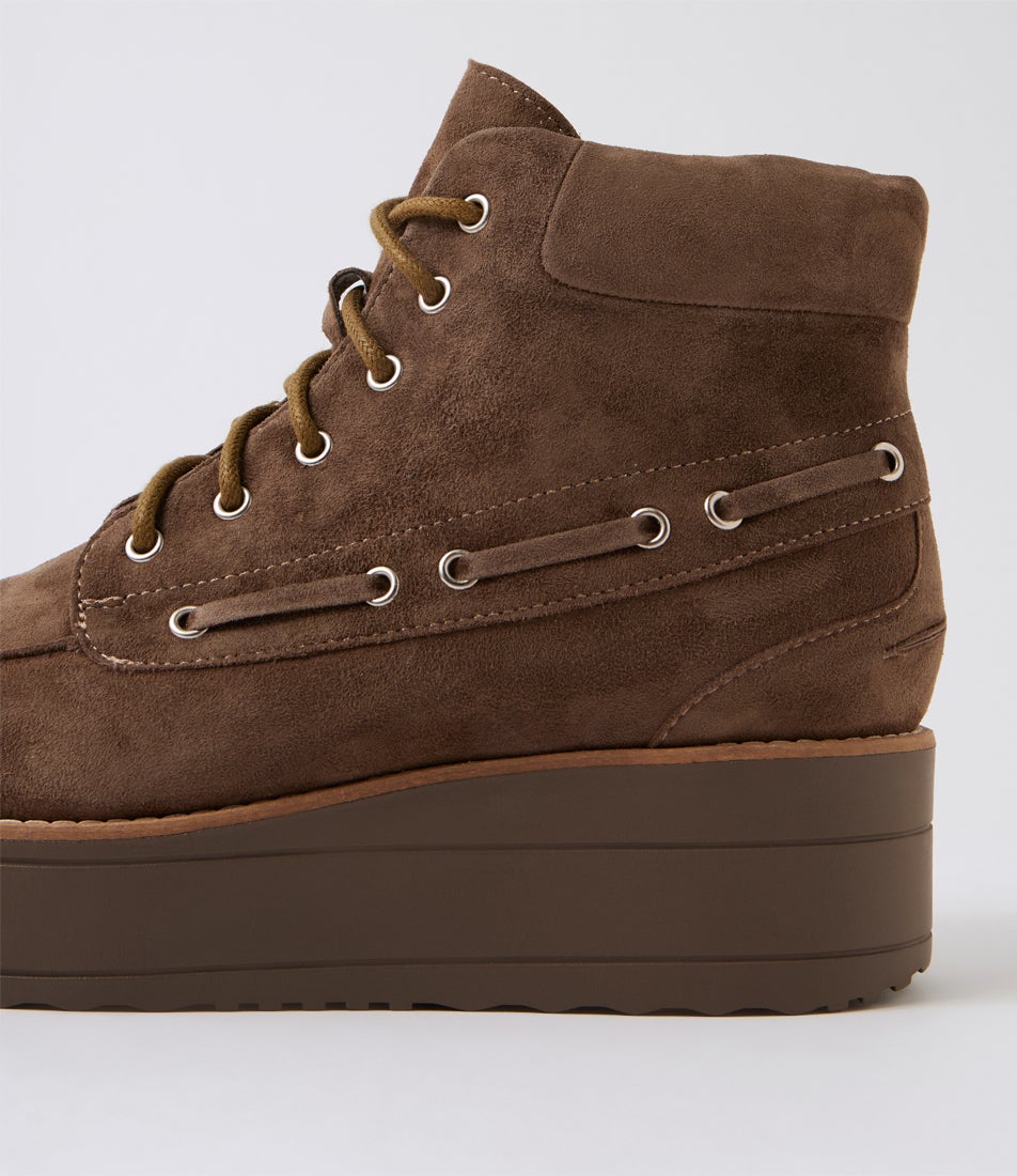 Nevis Hot Choc Suede Lace Up Boots