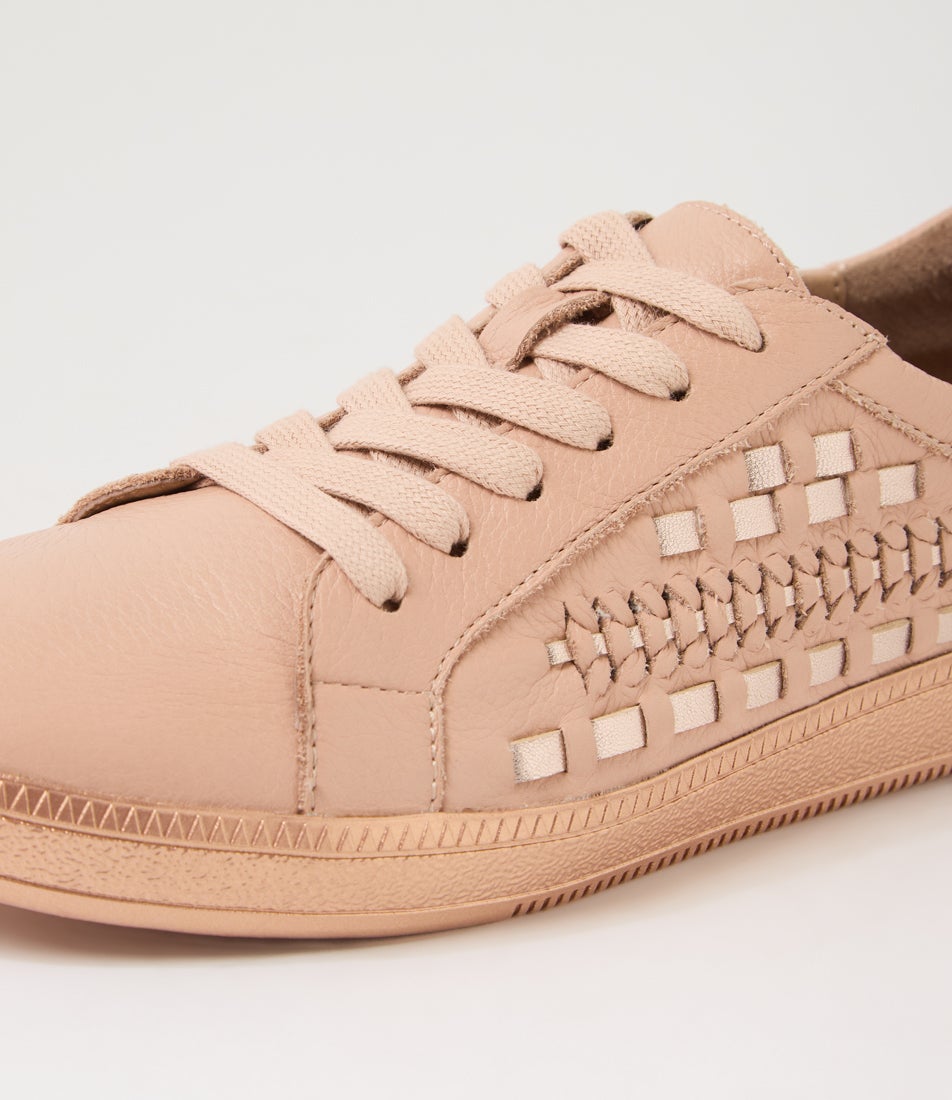 Daisies Dark Nude Rose Gold Leather Sneakers