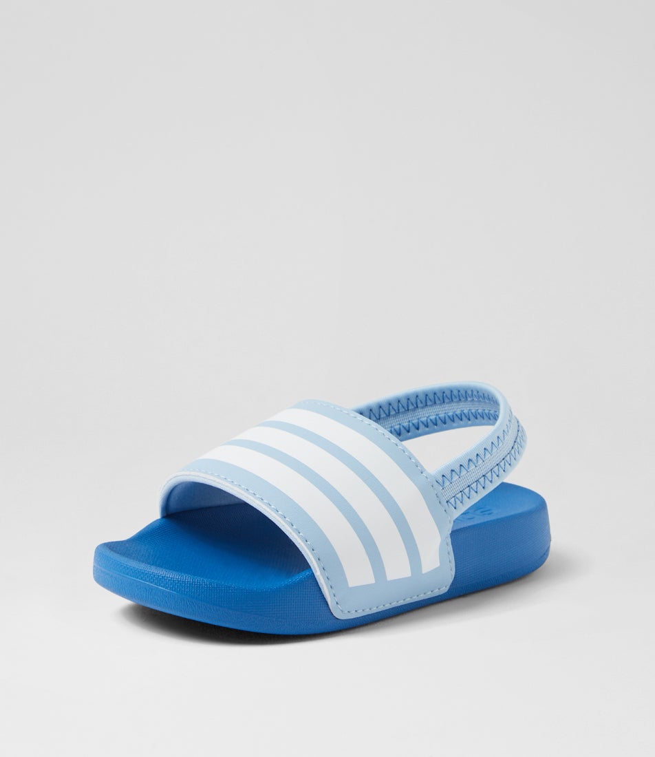 Adielette Estrap Toddler Clear Sky White Royal Slides